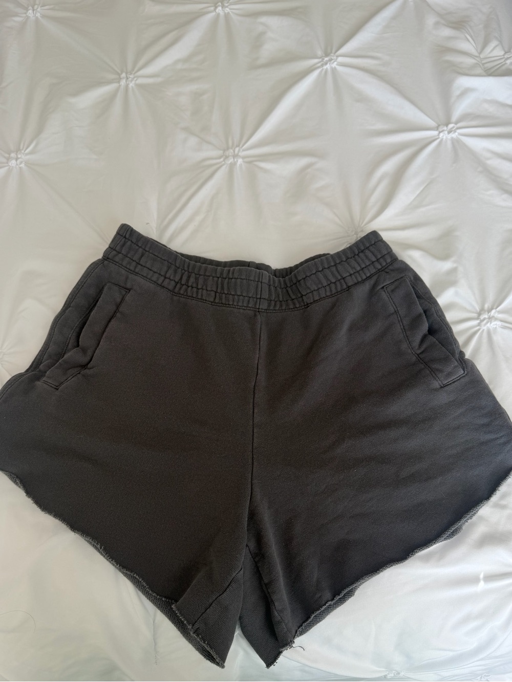 aerie Black Elastic-Waist Athletic Shorts